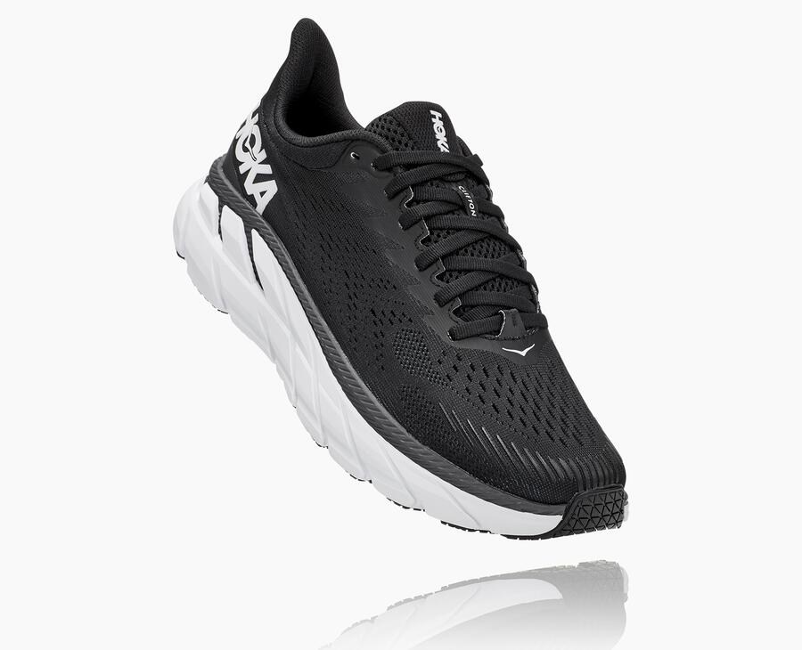 Zapatillas Running Hoka One One Mujer - Clifton 7 - Negras/Blancas - HTU946308